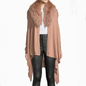 Alice + Olivia Izzy Fox Fur Waterfall Cardigan
